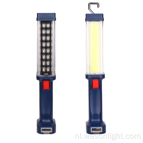 2023 nieuwste dubbele lichtbron USB oplaadbare verkeersveiligheid SOS waarschuwing magnetisch LED werklicht met power bank